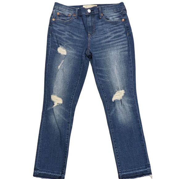 GAP 1969 Women Best Girlfriend Jeans Size 27‎ Frayed Hem Distressed Destroyed - Picture 1 of 12
